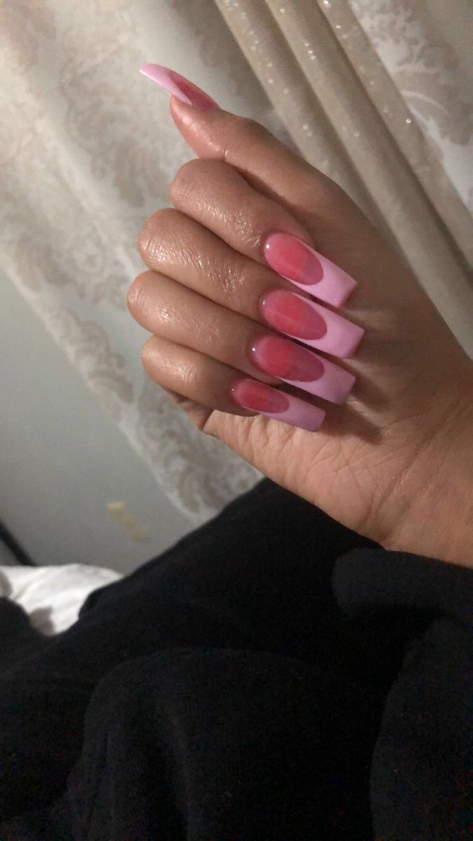 Elegant Gradient Pink Long Nails: A Chic and Playful Design for Any Occasion.