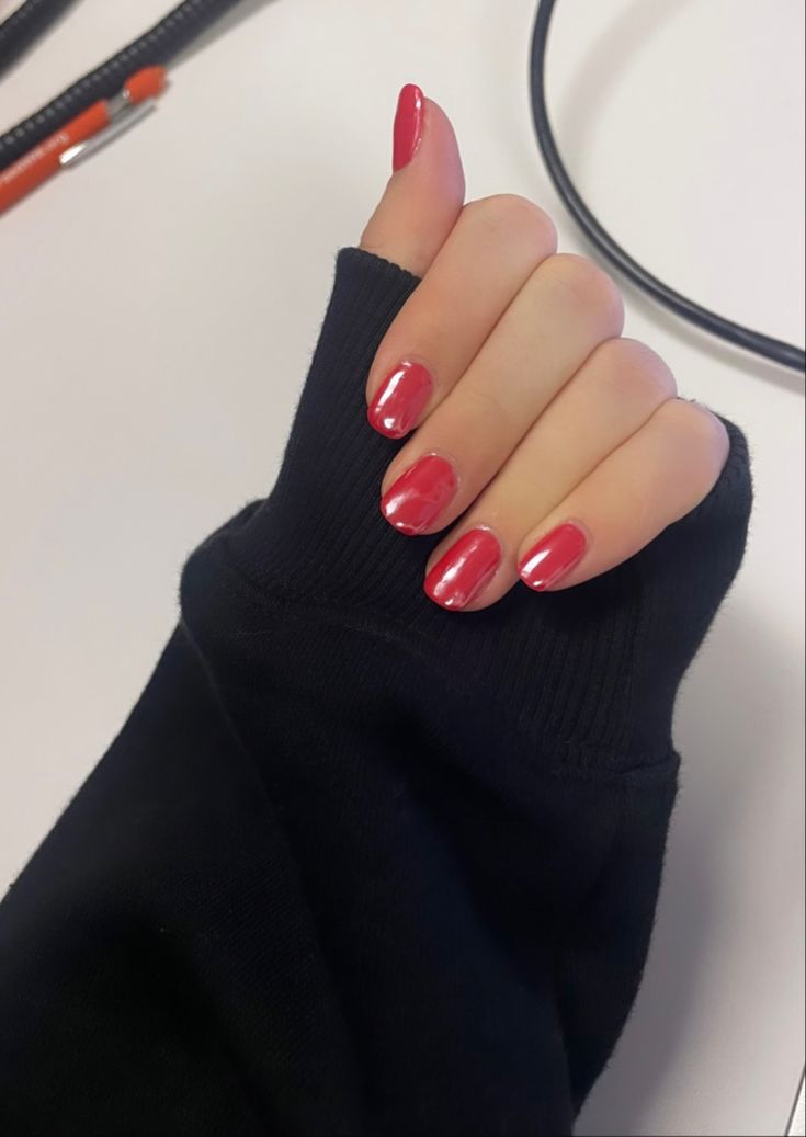 Chic Polished Red Gradient Nails: A Modern Twist for Any Occasion