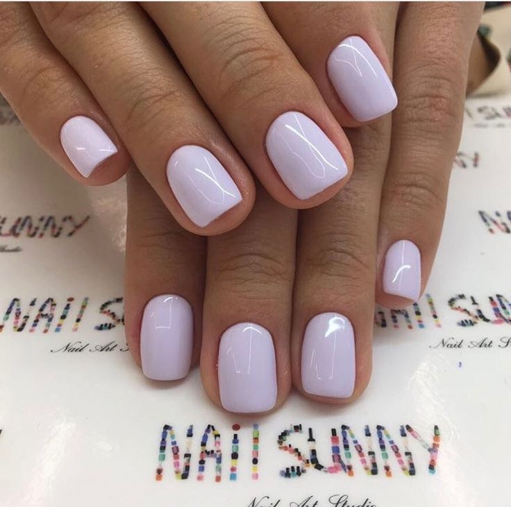 Sophisticated Soft Lavender Nail Design with Glossy Finish for All Occasions.