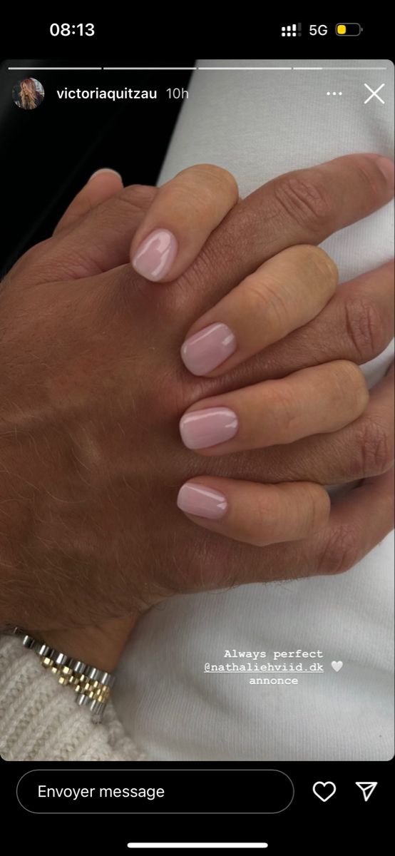 Sophisticated Blush Pink Nail Design: A Perfect Balance of Simplicity and Elegance for Any Occasion.