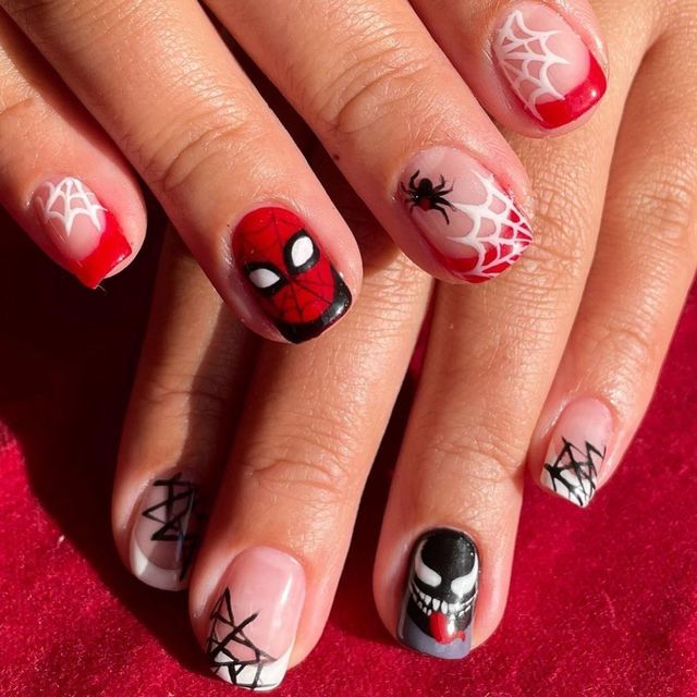 Spider Man Nails With Initial