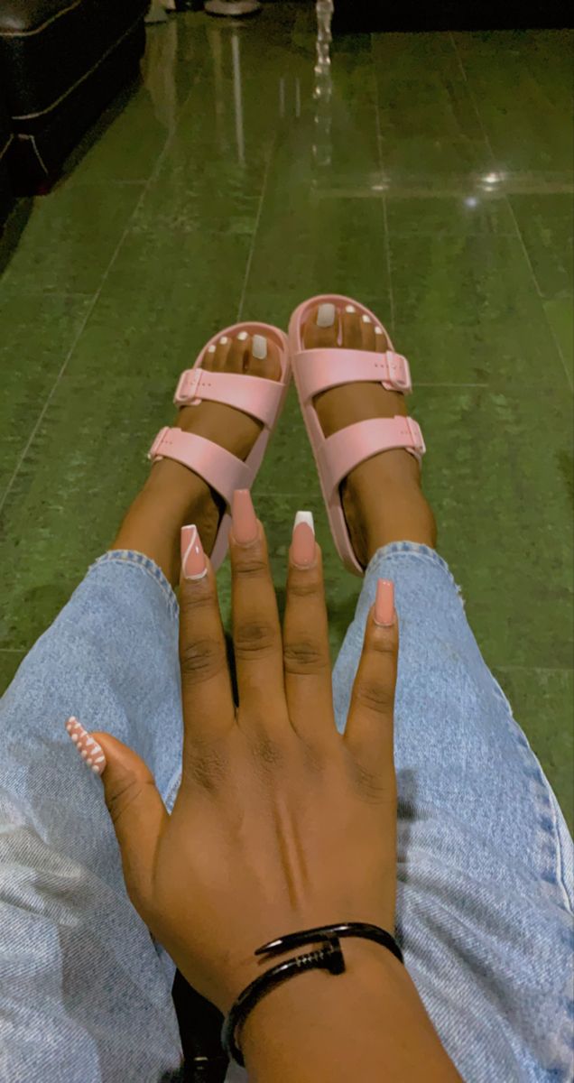 White Nails With Pink Underneath