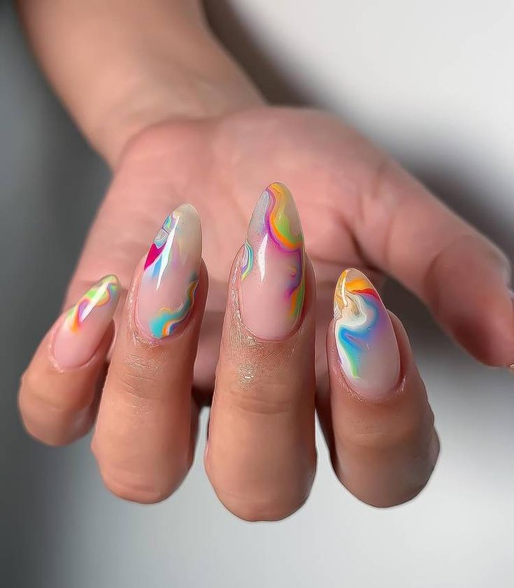 Bold Swirl Pattern Nail Design for Vibrant Self-Expression