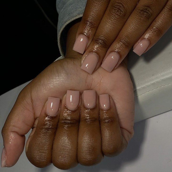 Chic Elegant Nude Nail Design with Glossy Finish for Versatile Everyday Elegance