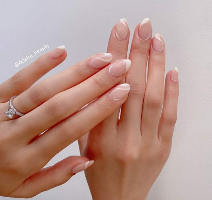 Sophisticated French Manicure: Elegant Nude Base with Classic White Tips