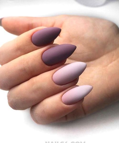 Chic Elegant Matte Gradient Purple Almond Nails for Any Occasion