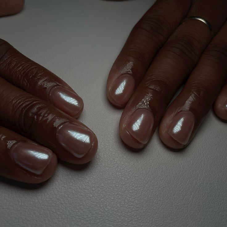 Elegant Glossy Nude Nail Design: Timeless Versatility for Any Occasion