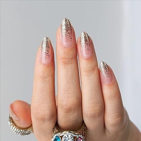 Clear Nails With Gold Stars