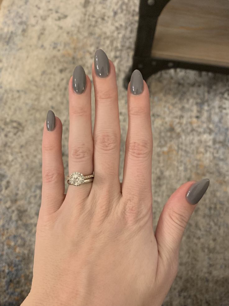 Chic Gray Almond Nails: A Sophisticated Manicure for Any Occasion.