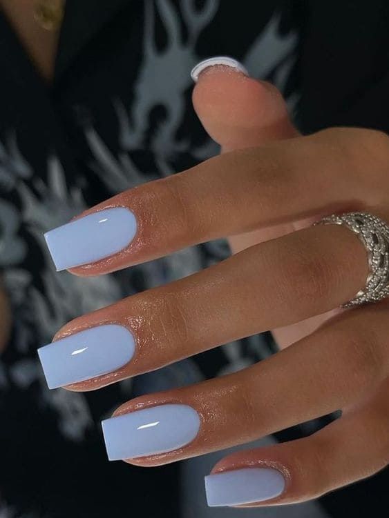 Chic Pastel Blue Square Nails: A Versatile Touch for Any Occasion