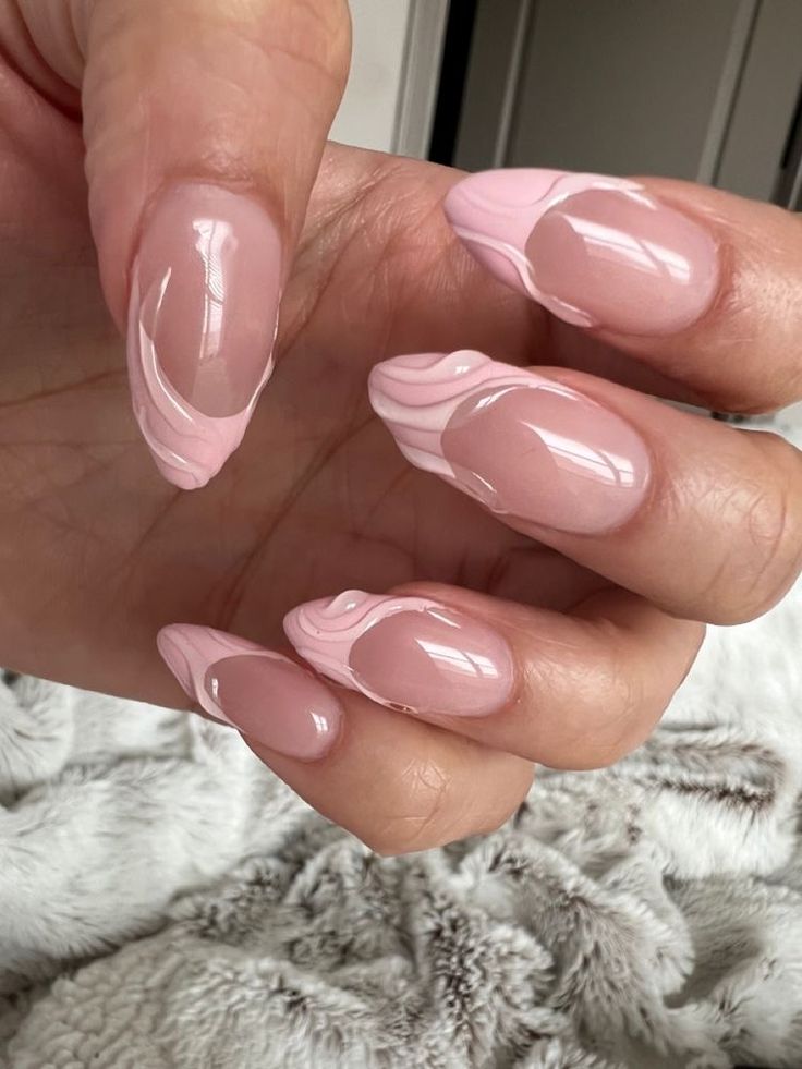 Sophisticated Elegant Pink Nail Design with Glossy and Matte Finishes.