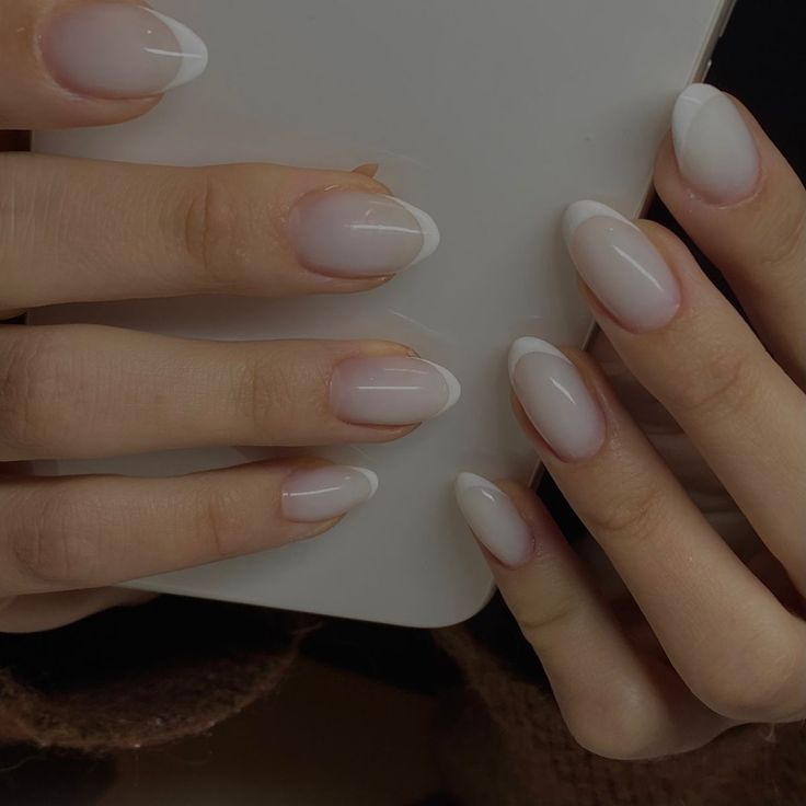 Milky Nails With French Tip