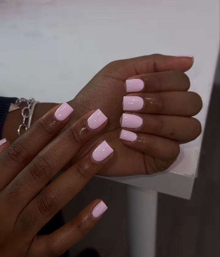 Elegant Soft Pink Square Manicure: Chic and Versatile Design for Any Occasion.