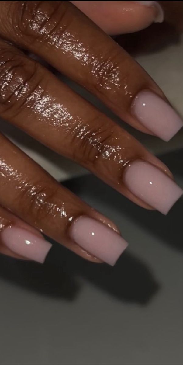 Elegant Soft Pink Square Nails with Subtle Shimmer for Any Occasion