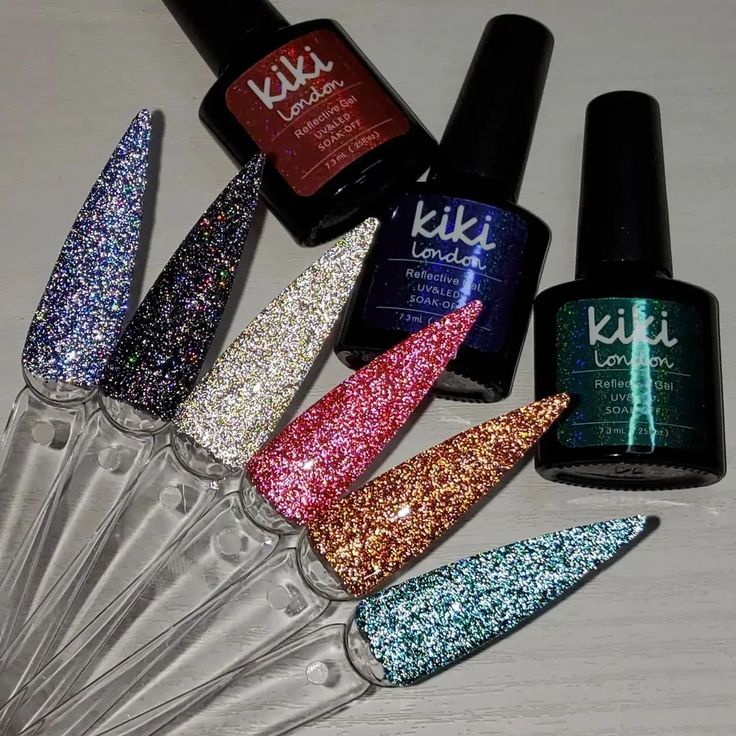 Vibrant Glittery Stiletto Nail Designs: A Dazzling Addition to Any Manicure.