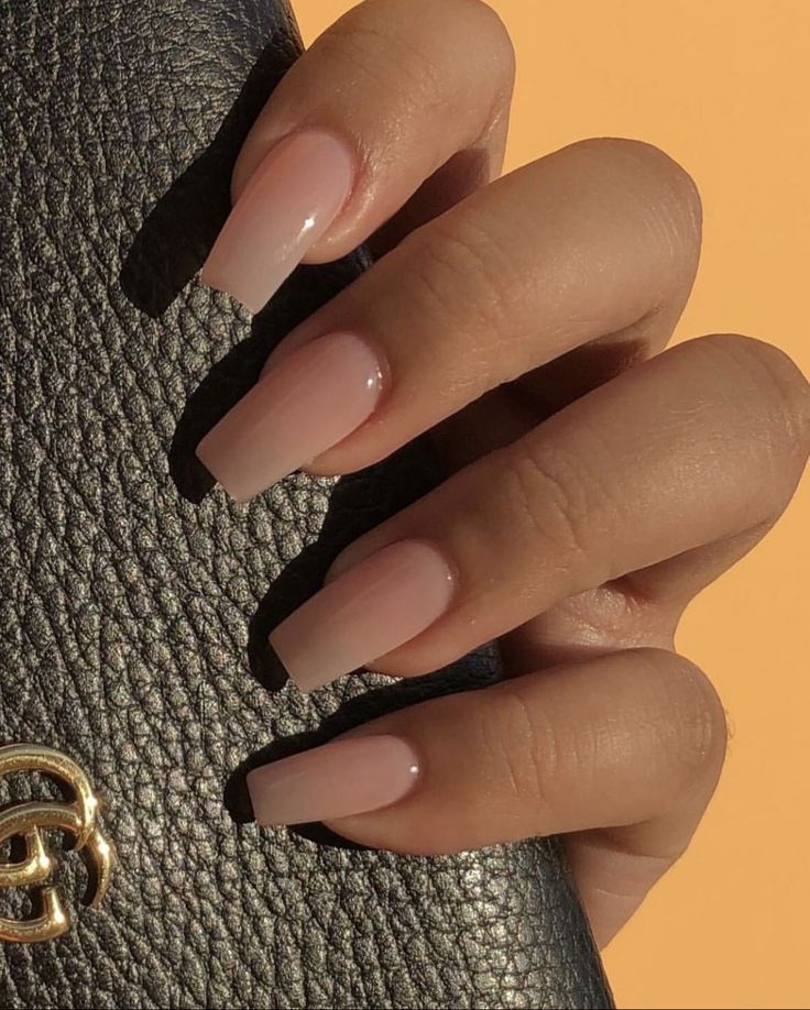 Versatile Elegant Nude Ombre Nails with Tapered Square Shape for Any Occasion.