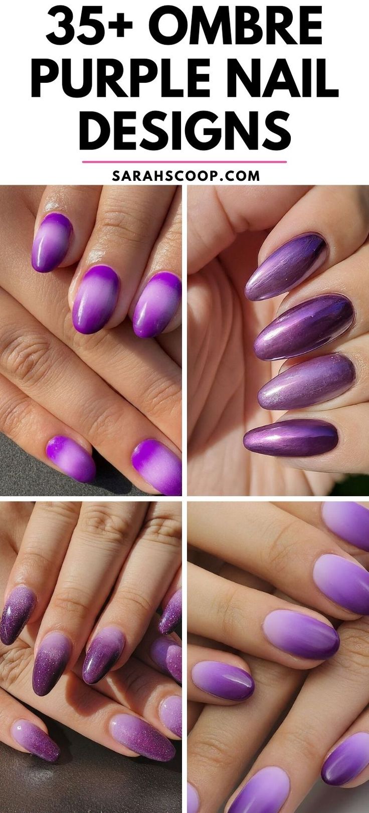 Stunning Ombre Purple Nail Designs: Versatile Gradient Effects for Every Occasion.