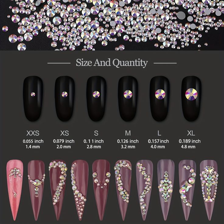 Elegant Nail Designs with Sparkling Rhinestones on Striking Black and Soft Pink Backgrounds.