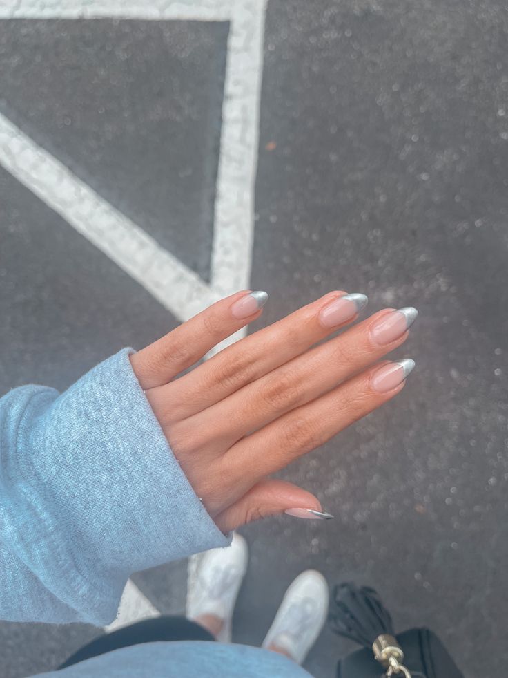 Sophisticated Nude and White Tip Nail Design for Any Occasion