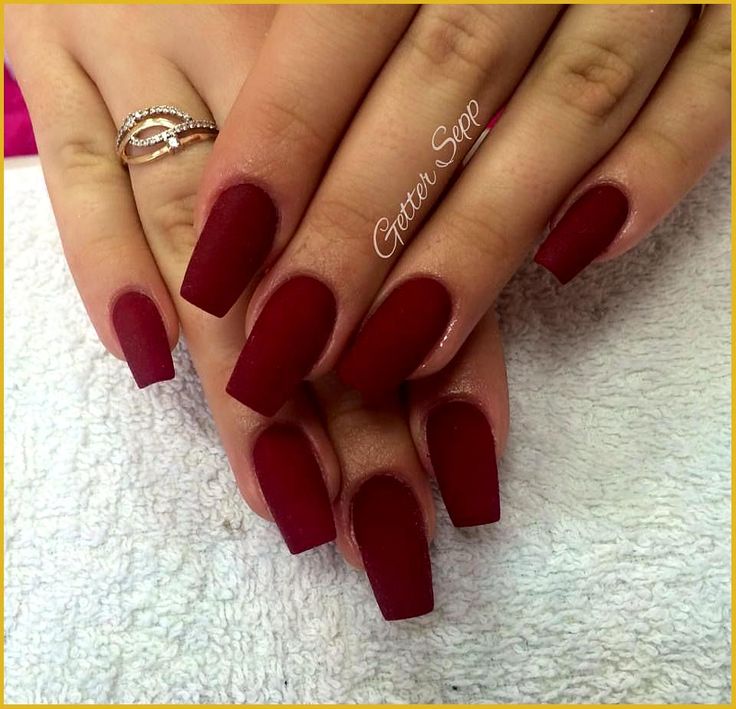 Sophisticated Matte Burgundy Nails: Bold Elegance for Any Occasion.