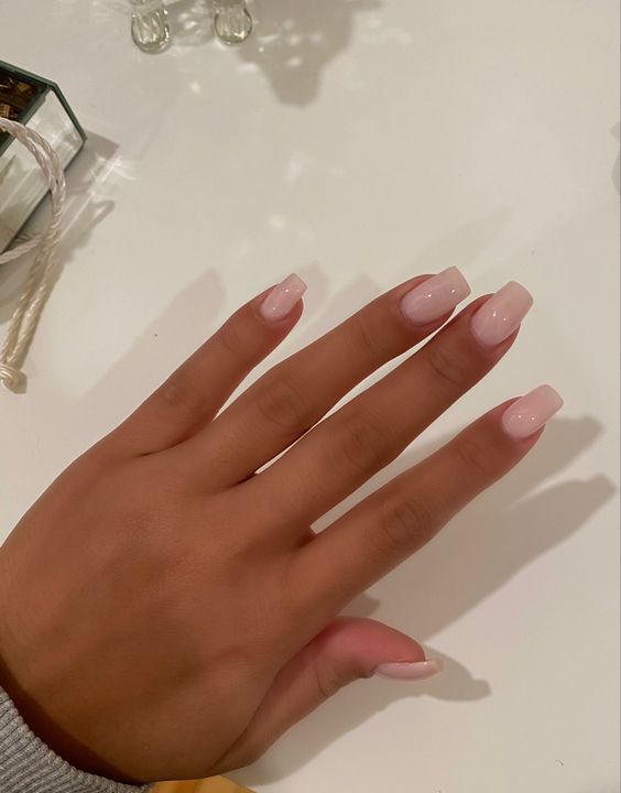 Chic Soft Pink Manicure: Elegant Square Nails for Any Occasion