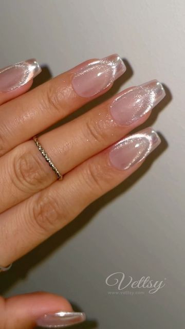 Sophisticated Subtle Ombre Nail Design: Soft Pink and Glossy White Tips for Versatile Elegance.