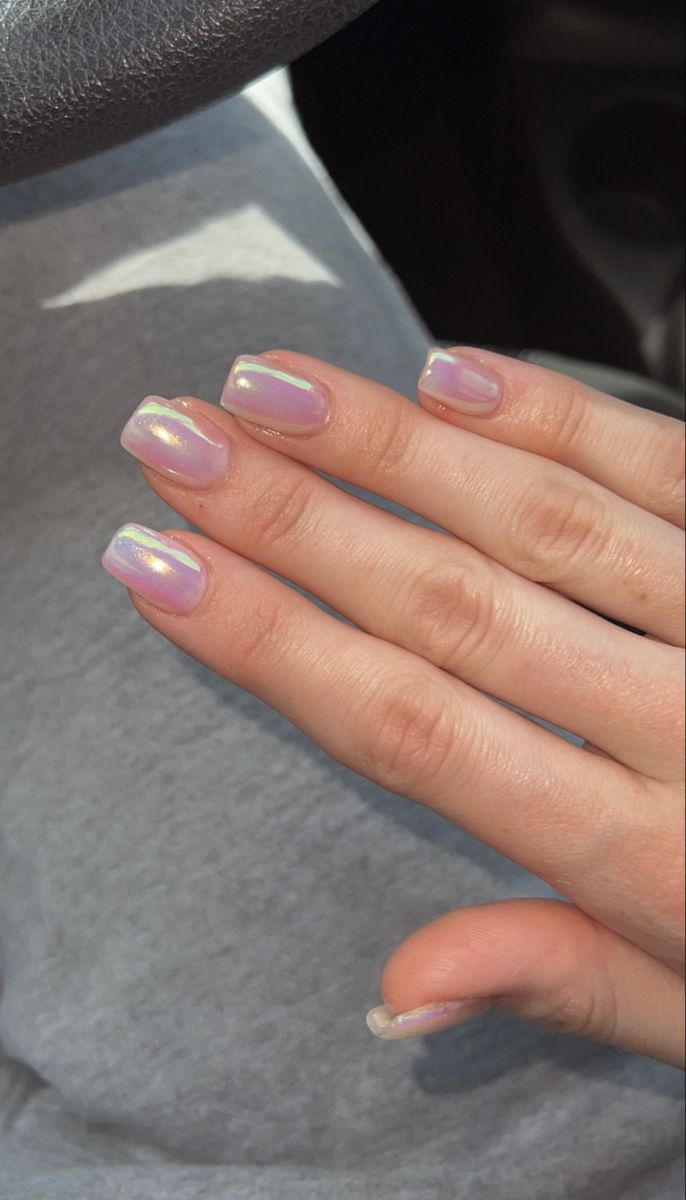 Elegant Iridescent Lavender Nail Design for Any Occasion