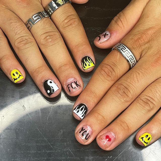 Bold and Trendy Vibrant Nail Art: Playful and Edgy Designs in Striking Colors