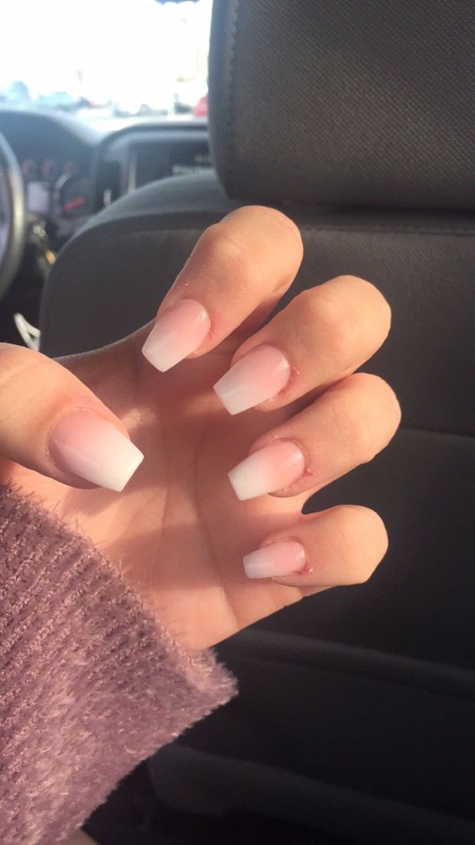 Elegant Ombre Nails: A Chic Transition from Light Pink to Crisp White for Any Occasion