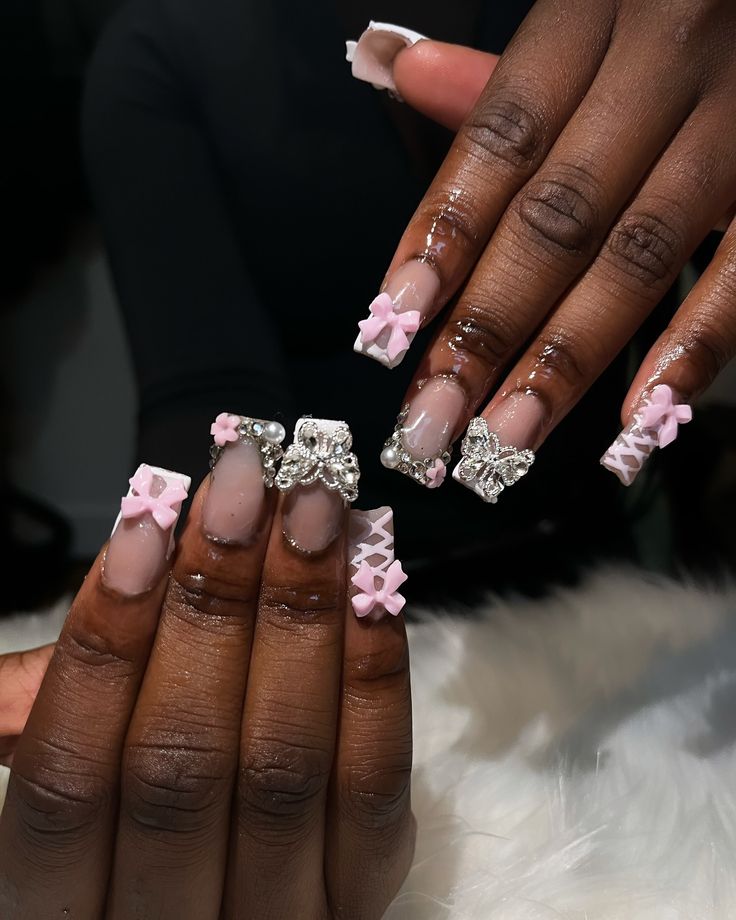 Charming Nail Design: Elegant Accents with Playful Touches