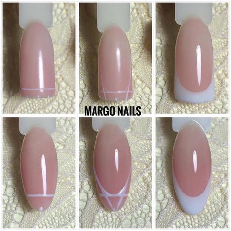 Elegant Geometric Soft Pink Nail Design with Gradient Effects and Modern Negative Space.