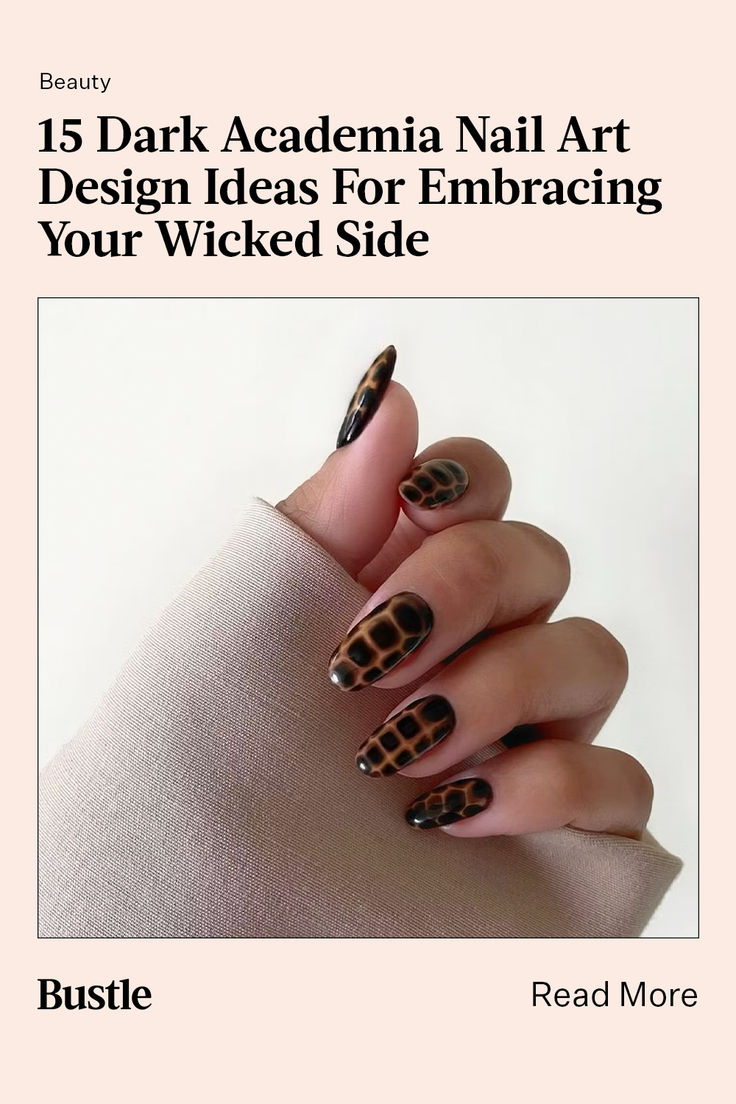 Dark Academia Nail Art: Bold Colors, Intricate Patterns, and Whimsical Sophistication.