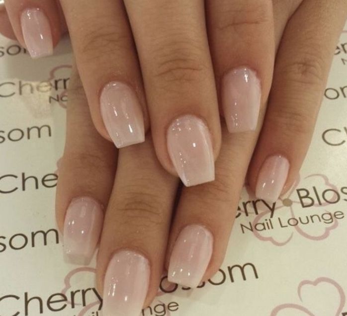 Chic Neutral Blush Nail Design: Elegant Glossy Finish for Any Occasion