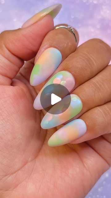 Whimsical Pastel Gradient Nail Design with Playful Dots