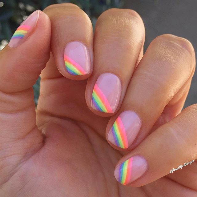 Charming Pastel Rainbow Nail Art: A Playful Summer Design