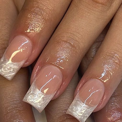 Chic French Tip Nails with Translucent Base and Glossy Finish