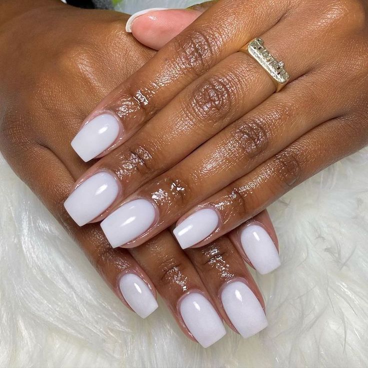 Sophisticated Square-Shaped Glossy Milky White Nails for Any Occasion