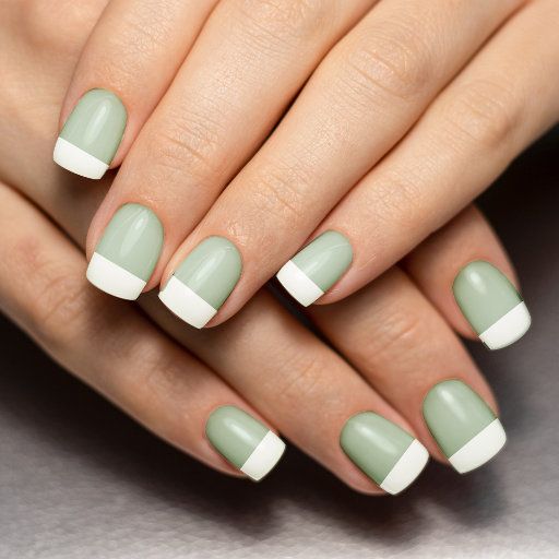 Chic Mint Green French Tip Nails: A Sophisticated Twist for Any Occasion.