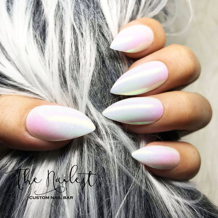 Elegant Ombre Pastel Pink and White Almond Nails: A Sophisticated Touch for Any Occasion.