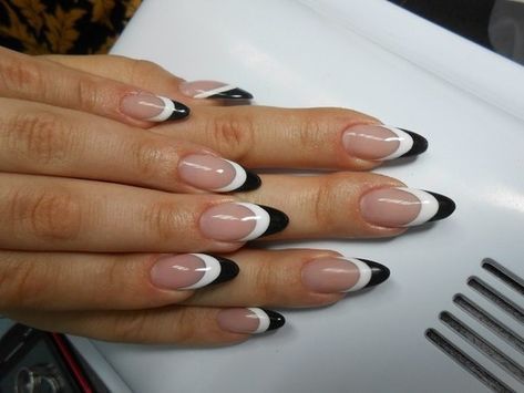 Chic Nail Design: Modern French Manicure with Bold Black Accents