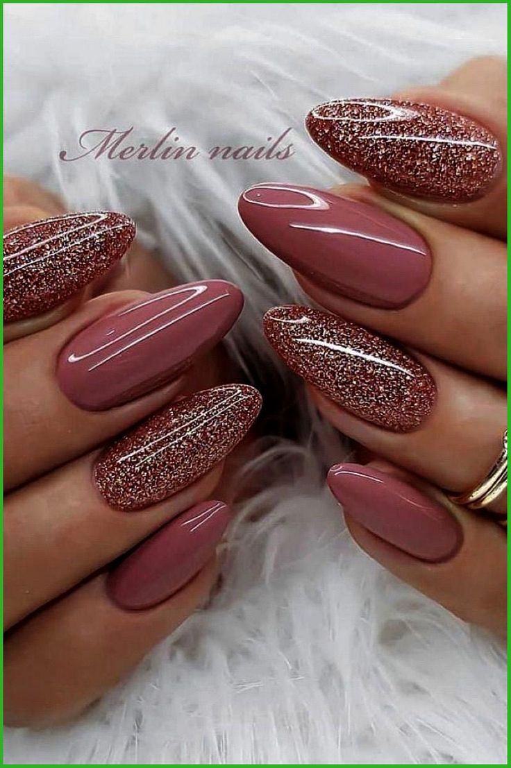 Elegant Matte Pink and Glitter Nail Design for Special Occasions