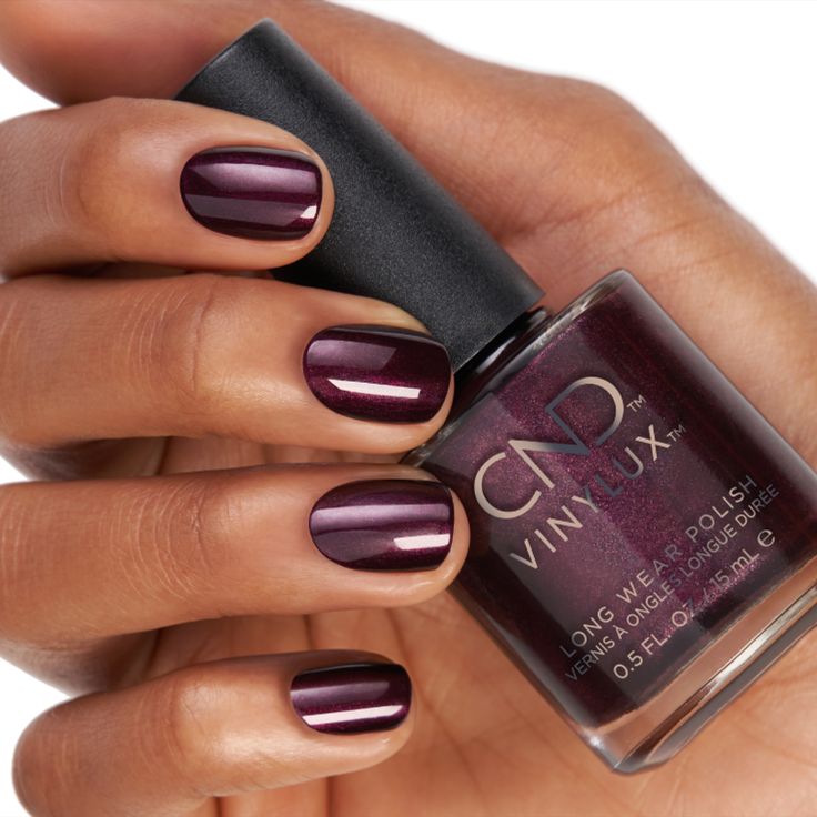 Sophisticated Deep Burgundy Nail Design with Glossy Finish for Fall Elegance