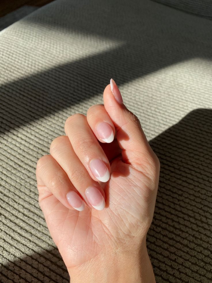 Chic Ombre Nail Design: Light Pink to Delicate White Tips