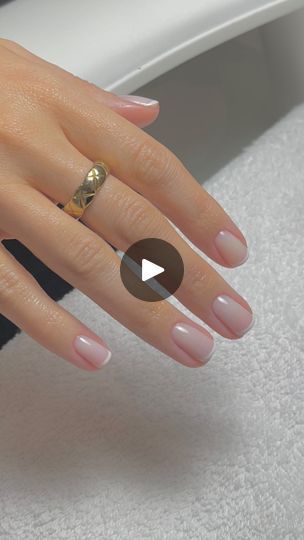 Elegant Nude French Manicure with Gold Ring Accents for All Occasions