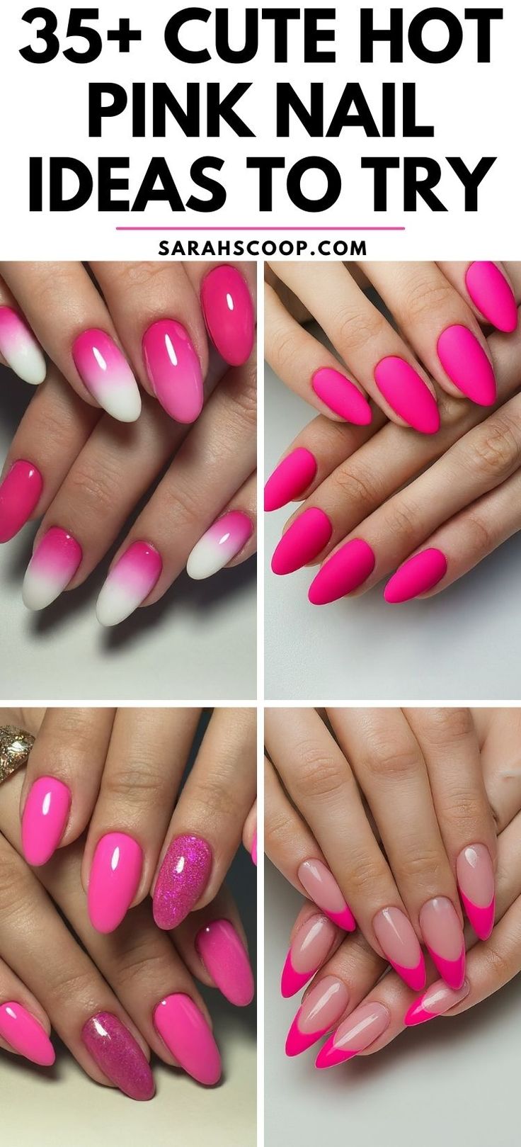 Fuschia Nails With Design