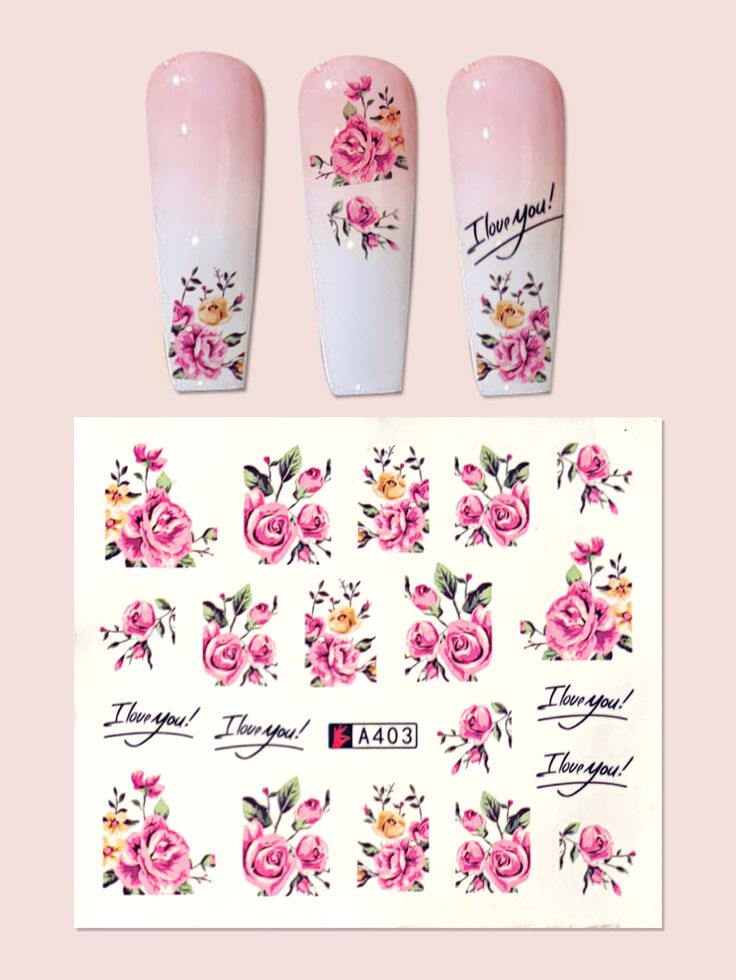 Chic Elegant Nail Design: Soft Pink and White Floral Motifs.