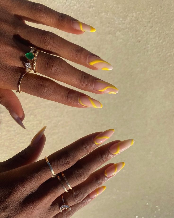 Chic French Tip Yellow Nail Design: A Playful Yet Sophisticated Seasonal Aesthetic.