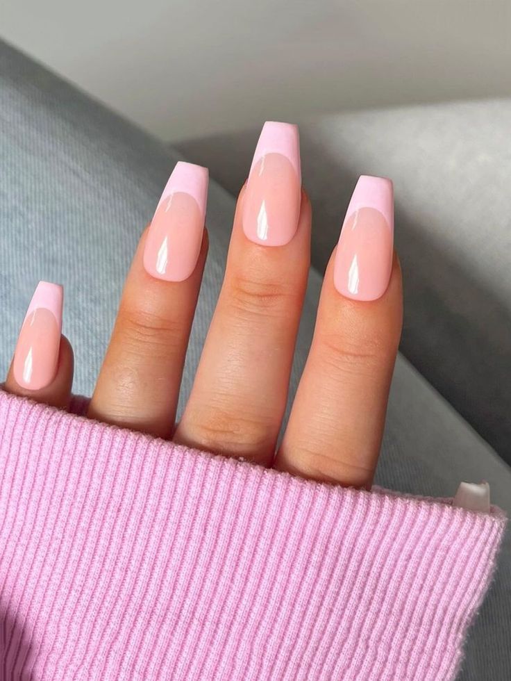 Chic Pink Ombre Nails: A Feminine Touch for Any Outfit.