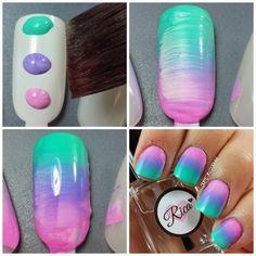 Pastel Ombre Nail Design with Whimsical Dot Accents