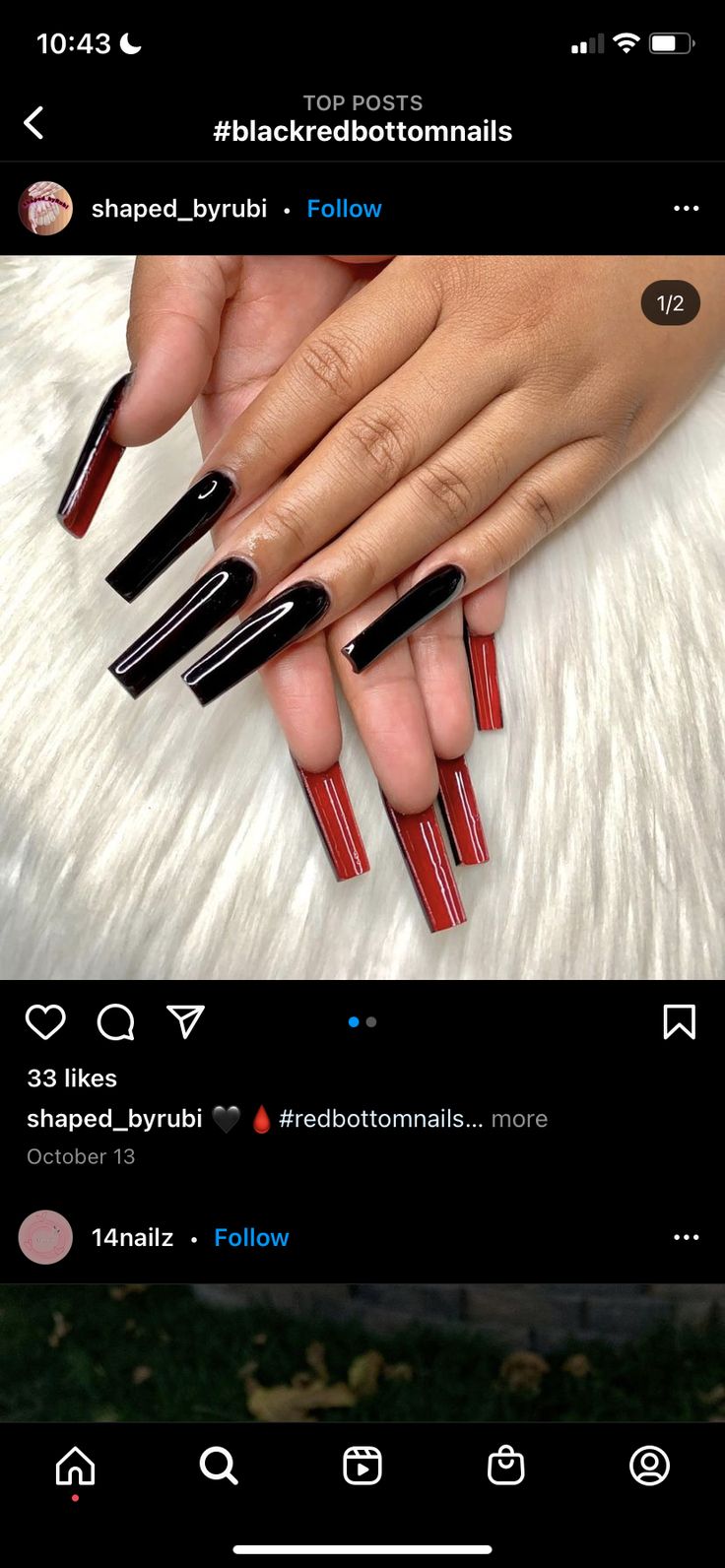 Chic Black and Red Nail Design: Bold Elegance for Any Occasion.